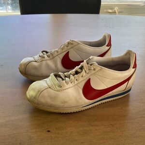 Nike White and Red Athletic Shoes